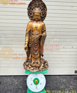 Bộ Tây Phương Tam Thánh Phật Đứng Bằng Đồng Hun