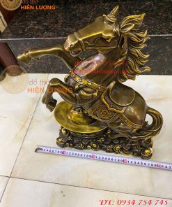 Tượng Ngựa Mã Đáo Tài Lộc Bằng Đồng Hun Cao 42cm