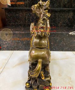 Tượng Ngựa Mã Đáo Tài Lộc Bằng Đồng Hun Cao 42cm