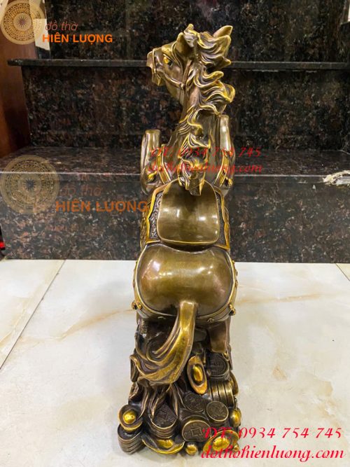 Tượng Ngựa Mã Đáo Tài Lộc Bằng Đồng Hun Cao 42cm