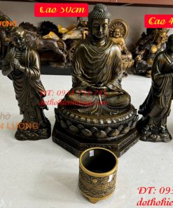 Tượng Phật Thích Ca Và Anan Ca Diếp Bằng Đồng Hun