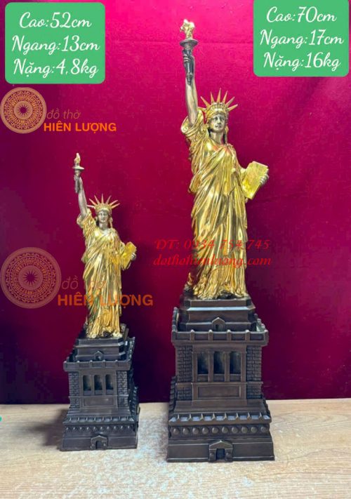 Tượng Nữ Thần Tự Do Bằng Đồng Dát Vàng
