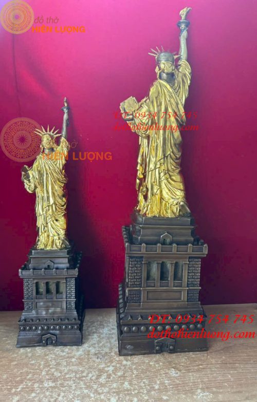 Tượng Nữ Thần Tự Do Bằng Đồng Dát Vàng