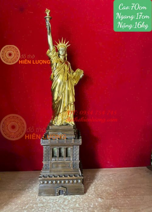 Tượng Nữ Thần Tự Do Bằng Đồng Dát Vàng