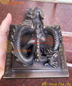Ấn Hoàng Đế Chi Bảo Bằng Đồng Màu Hun Giả Cổ Cao Cấp