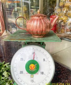 Ấm Trà Gò Tay Thủ Công 100% Bằng Đồng Đỏ Cao 12cm