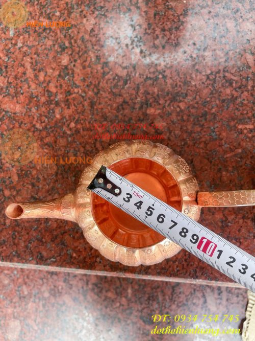 Ấm Trà Gò Tay Thủ Công 100% Bằng Đồng Đỏ Cao 12cm