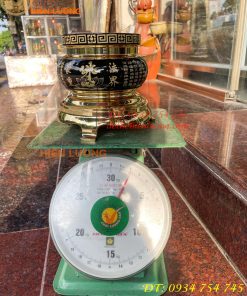 Bát Hương Chữ Phật Bằng Đồng Đen Bóng