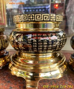 Bát Hương Chữ Phật Bằng Đồng Đen Bóng