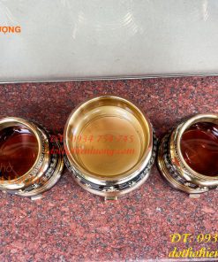Bát Hương Chữ Phật Bằng Đồng Đen Bóng
