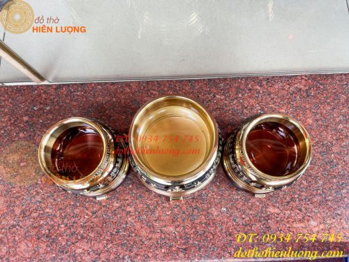 Bát Hương Chữ Phật Bằng Đồng Đen Bóng