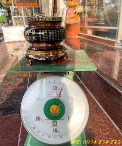 Bát Hương Chữ Phật Bằng Đồng Đen Bóng