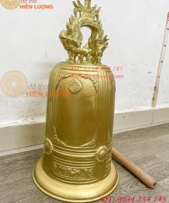 Chuông đúc treo bằng đồng vàng cao 60cm Cao Cấp