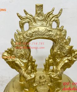 Chuông đúc treo bằng đồng vàng cao 60cm Cao Cấp