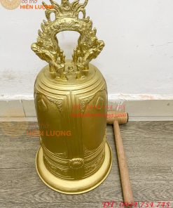 Chuông đúc treo bằng đồng vàng cao 60cm Cao Cấp