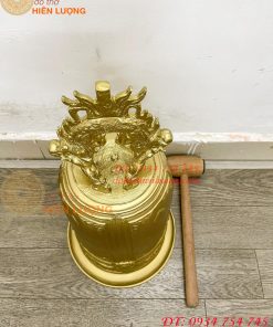 Chuông đúc treo bằng đồng vàng cao 60cm Cao Cấp