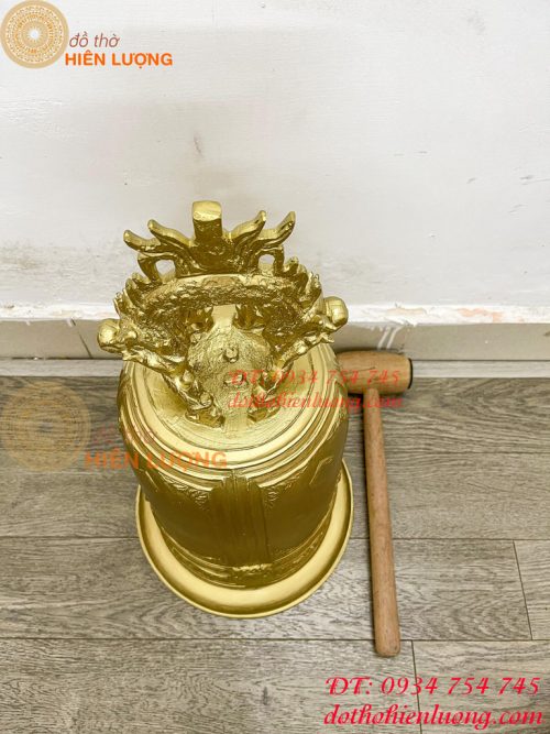 Chuông đúc treo bằng đồng vàng cao 60cm Cao Cấp