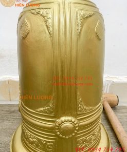 Chuông đúc treo bằng đồng vàng cao 60cm Cao Cấp