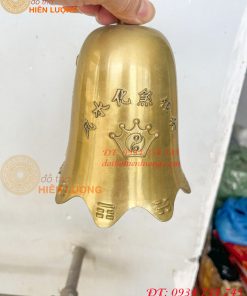 Chuông Lắc Treo Bằng Đồng Cao 16cm Hình Phật Bà Quan Âm