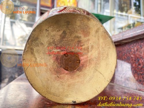 Đôi lục bình cát tút 100 thổi dáng củ tỏi mạ tam khí hoa văn tứ linh, Phúc Lộc