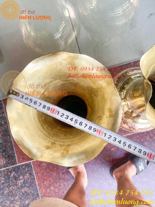 Đôi lục bình cát tút 100 thổi dáng củ tỏi mạ tam khí hoa văn tứ linh, Phúc Lộc