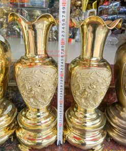 Đôi Lục Bình Rồng Phượng Bằng Đồng Đúc Nổi Cực Đẹp
