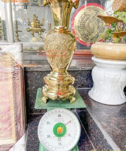 Đôi Lục Bình Rồng Phượng Bằng Đồng Đúc Nổi Cực Đẹp