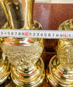 Đôi Lục Bình Rồng Phượng Bằng Đồng Đúc Nổi Cực Đẹp