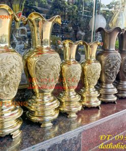Đôi Lục Bình Rồng Phượng Bằng Đồng Đúc Nổi Cực Đẹp
