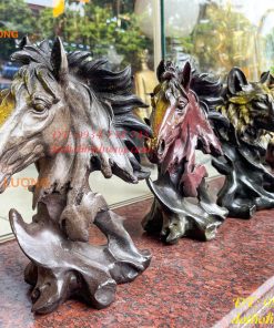 Bronze Animal Head Statue 27cm High