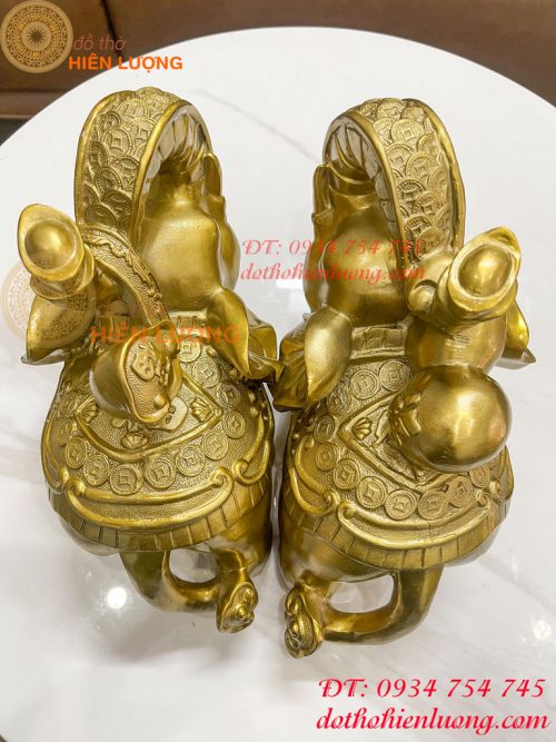 Đôi voi lưng chữ Phúc bằng đồng phong thủy, DxRxC 24x14x21cm