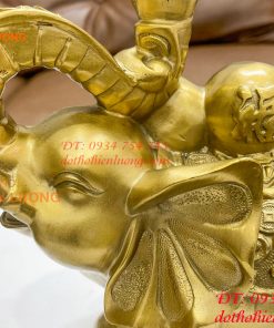 Đôi voi lưng chữ Phúc bằng đồng phong thủy, DxRxC 24x14x21cm