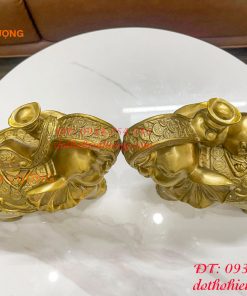 Đôi voi lưng chữ Phúc bằng đồng phong thủy, DxRxC 24x14x21cm