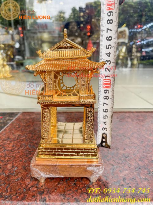 Biểu trưng khuê văn các cao 18cm bằng đồng mạ vàng 24K