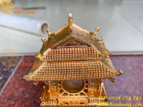 Biểu trưng khuê văn các cao 18cm bằng đồng mạ vàng 24K