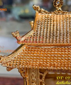 Biểu trưng khuê văn các cao 18cm bằng đồng mạ vàng 24K
