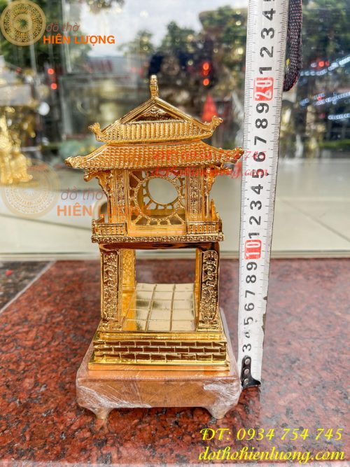 Biểu trưng khuê văn các cao 18cm bằng đồng mạ vàng 24K