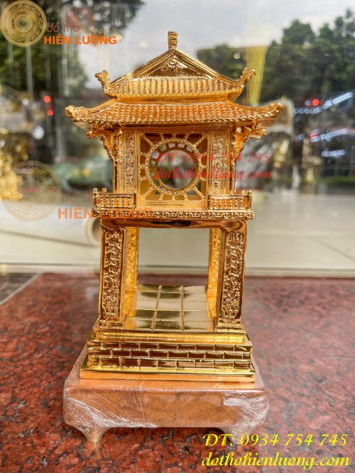 Biểu trưng khuê văn các cao 18cm bằng đồng mạ vàng 24K