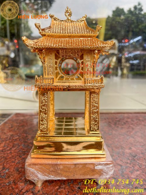 Biểu trưng khuê văn các cao 18cm bằng đồng mạ vàng 24K
