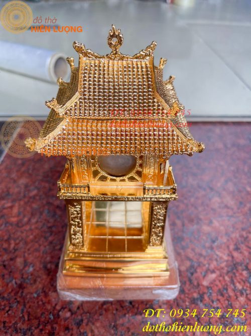 Biểu trưng khuê văn các cao 18cm bằng đồng mạ vàng 24K
