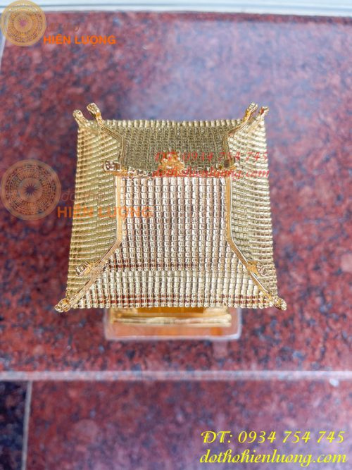 Biểu trưng khuê văn các cao 18cm bằng đồng mạ vàng 24K