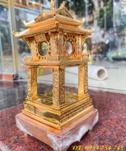 Biểu trưng khuê văn các cao 18cm bằng đồng mạ vàng 24K