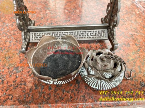 Lư Xông Trầm Treo Hoa Sen Âm Dương Bằng Đồng