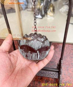 Lư Xông Trầm Treo Hoa Sen Âm Dương Bằng Đồng
