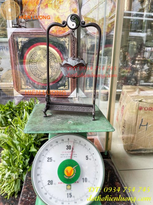 Lư Xông Trầm Treo Hoa Sen Âm Dương Bằng Đồng