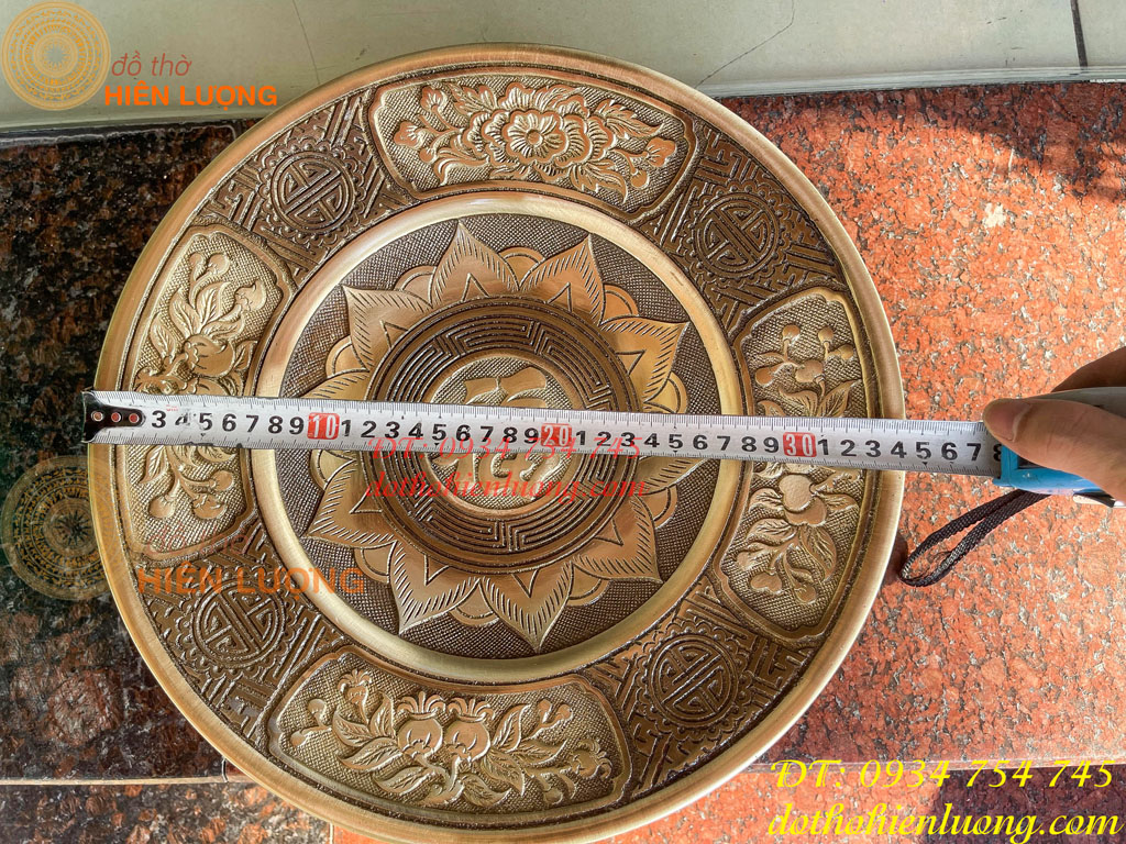 Mâm Bồng Đường Kình 35cm Bằng Đồng Hai Công Nghệ Thờ Cúng