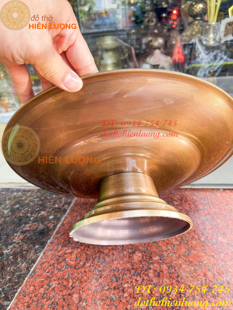 Mâm Bồng Đường Kình 35cm Bằng Đồng Hai Công Nghệ Thờ Cúng