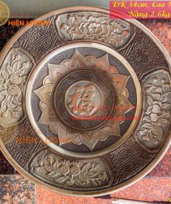 Mâm Bồng Đường Kình 35cm Bằng Đồng Hai Công Nghệ Thờ Cúng