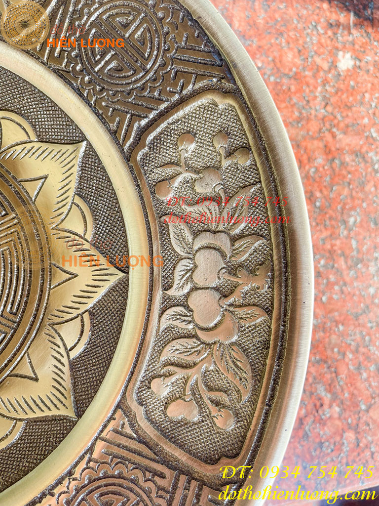 Mâm Bồng Đường Kình 35cm Bằng Đồng Hai Công Nghệ Thờ Cúng