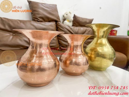 Ống Nhổ Bã Trầu Bằng Đồng Gò Tay Theo Dáng Yêu Cầu